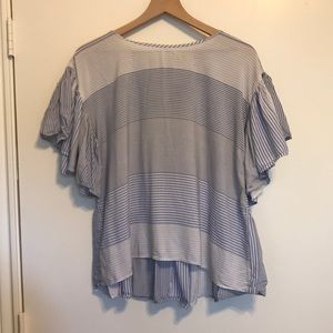 LOFT Striped Blouse Top